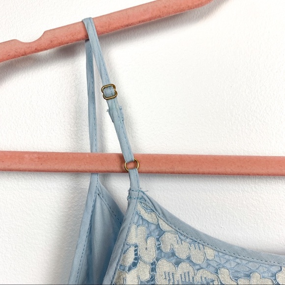 Heart loom Shoulderless Blue Lacey Layered Top - Picture 8 of 10